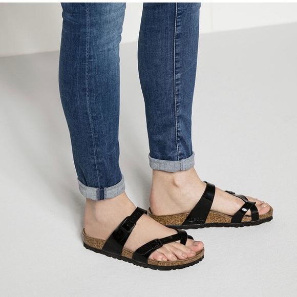 Birkenstock Shoes - Birkenstock Mayari Black Patent Leather Sandals